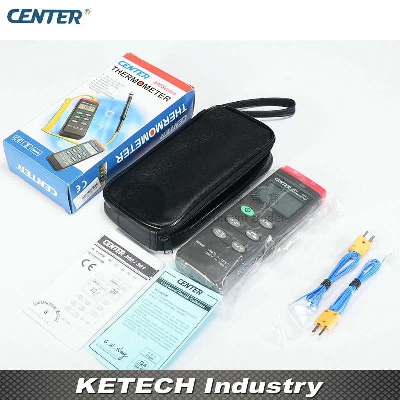 

Digital Thermometer (K Type/Dual Input/PC Interface) CENTER301