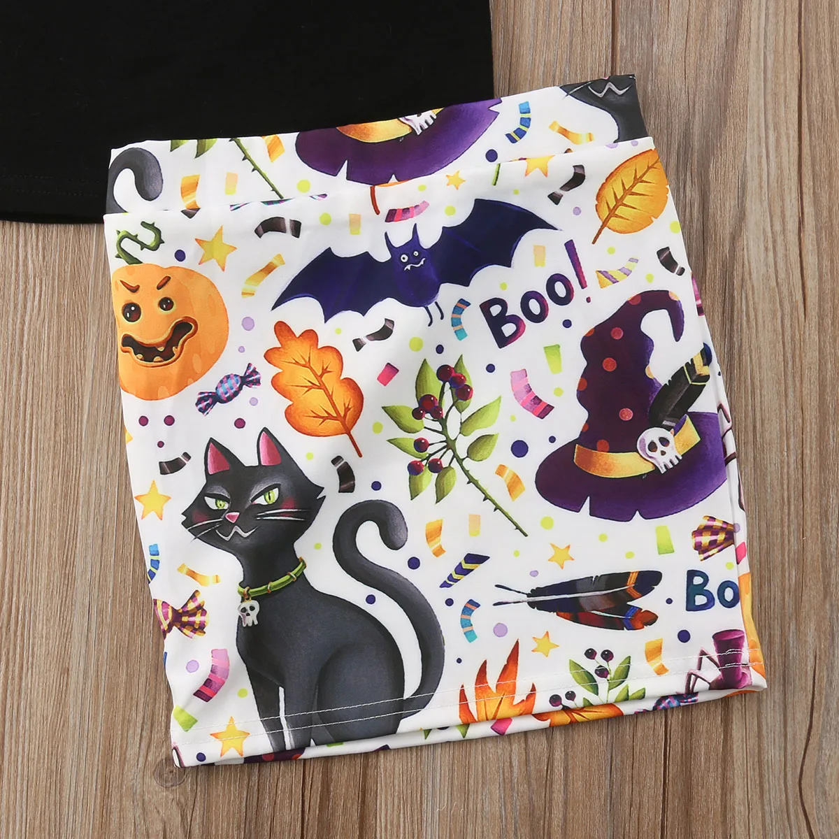 2018 Brand New Halloween Party Toddler Baby Girls Clothes Sets 3PCS Black T-Shirts Tops Pumpkin Cartoon Cat Skirts+Headband 1-5Y | Детская