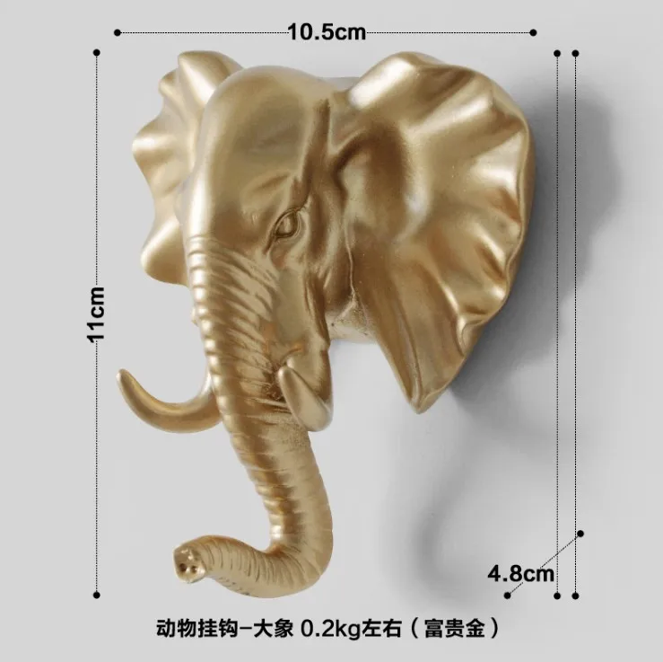 Креативные 3D крючки для стены украшения двери животных крючки декоративные крючки для одежды полимерные крючки олень носорог слон жираф лошадь - Цвет: 14