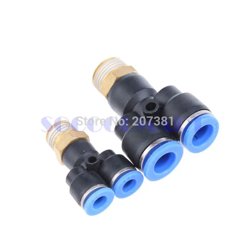 free shipping 2Pcs Air Pneumatic 1/4&quot PT to 8mm Y Shaped Push in Connectors Quick Fittings |