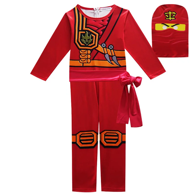 Ninjago Дети ниндзя Хэллоуин Рождественская вечеринка Косплей Костюм с маской и