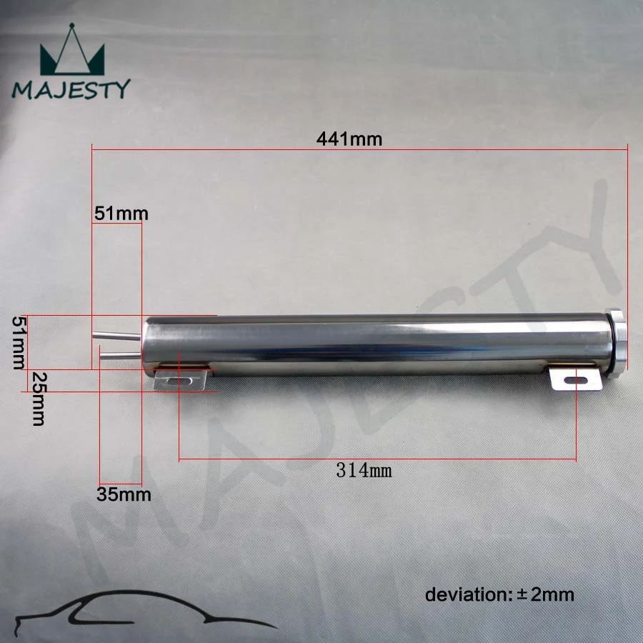 2" x 15" POLISHED STAINLESS STEEL 22 OZ RADIATOR OVERFLOW TANK BOTTLE CATCH CAN | Автомобили и мотоциклы