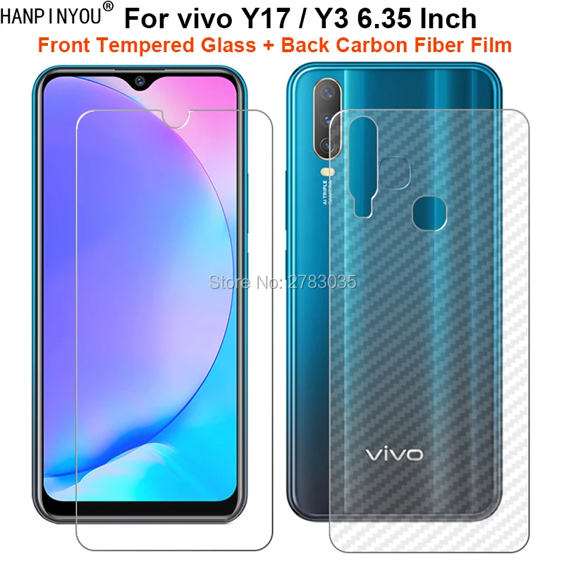 

ДЛЯ vivo Y17/Y3 6,35 "1 комплект = мягкая задняя пленка из углеродного волокна + ультратонкая прозрачная защитная пленка для переднего экрана из зак...