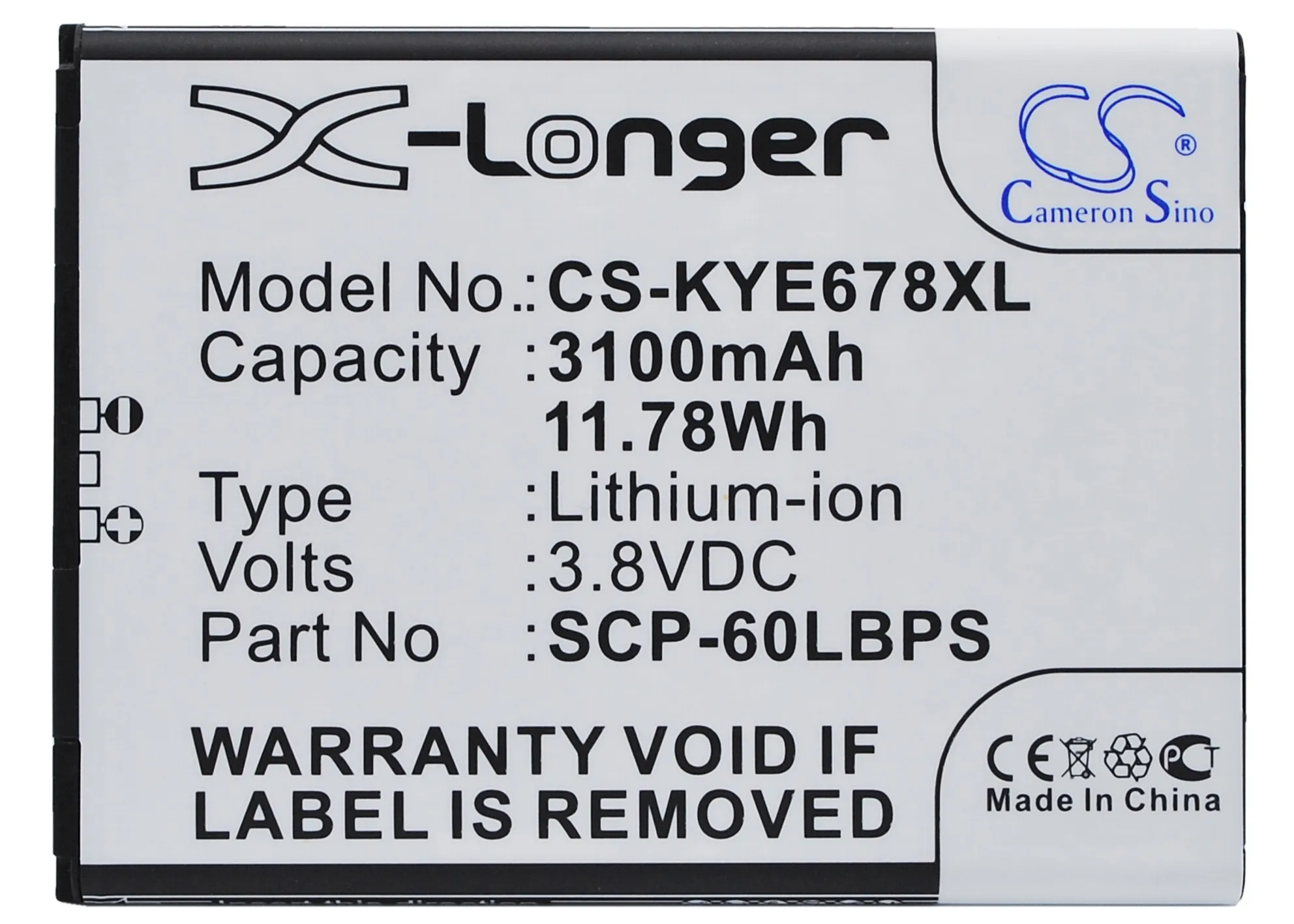Cameron Sino батарея 3100 мАч 5AAXBT076GEA SCP 60LBPS для Kyocera Brigadier DuraForce E6560 E6762 E6782|Аккумуляторы