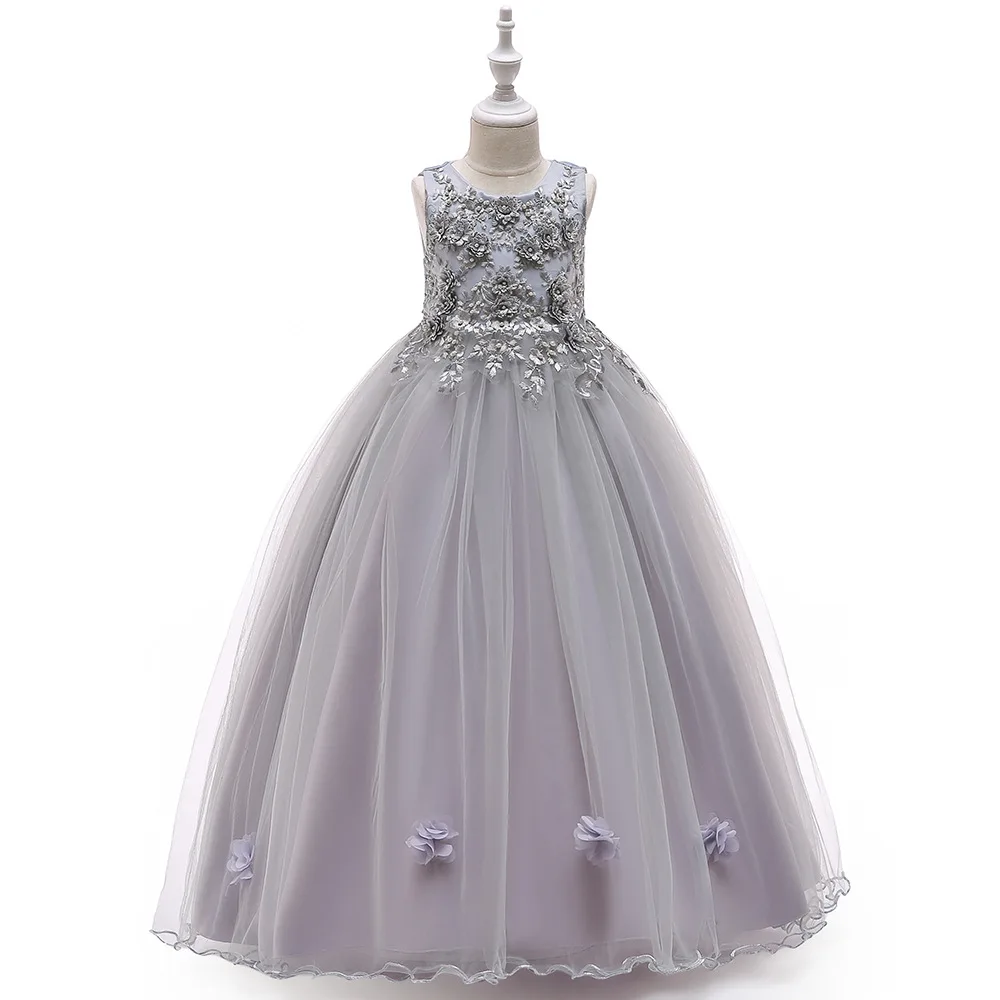2019 Summer Long Princess Tutu Floral Mesh Dresses For Girls Birthday Party And Wedding Kids Children Clothes | Детская одежда и