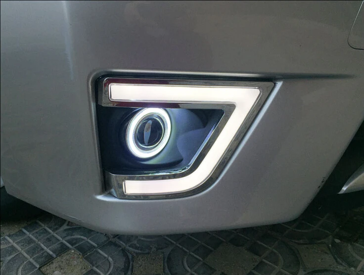 Белый светодиод DRL + желтый указателя поворосветильник COB angel eye (6 цветов)