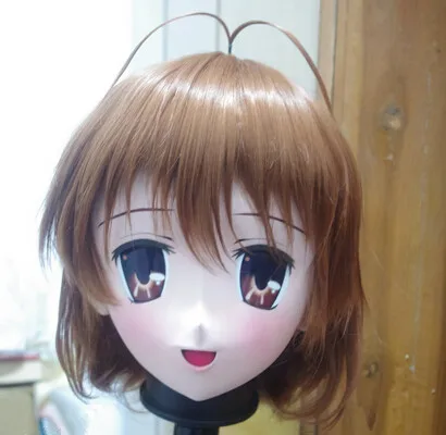 (C2-058) Kigurumi силиконовая резиновая маска для лица Косплей голова с париком маски