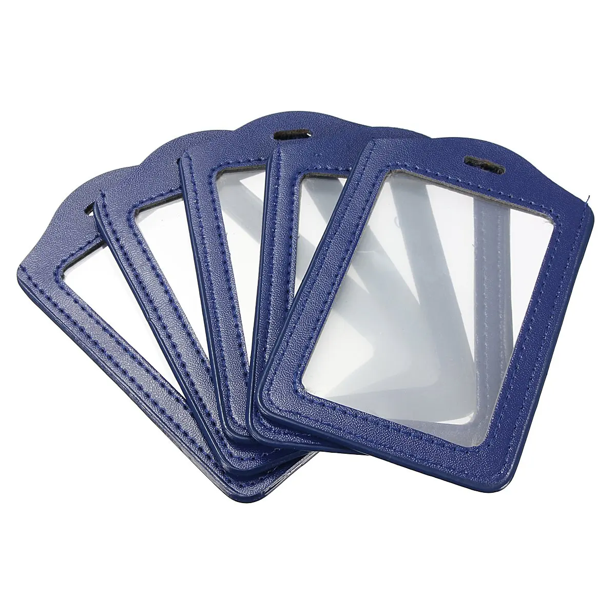 

5X Blue PU Badges Holder ID Card Case Credit Card Vertical Badge