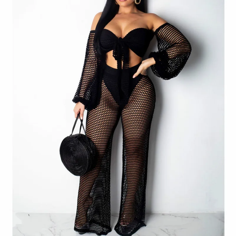 Летний женский сетчатый купальник бикини купальный костюм с одним вырезом