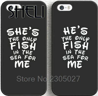 SHELI She-единственный в мире рыбы для меня влюбленная пара чехол телефона iPhone 5 6s 7 8