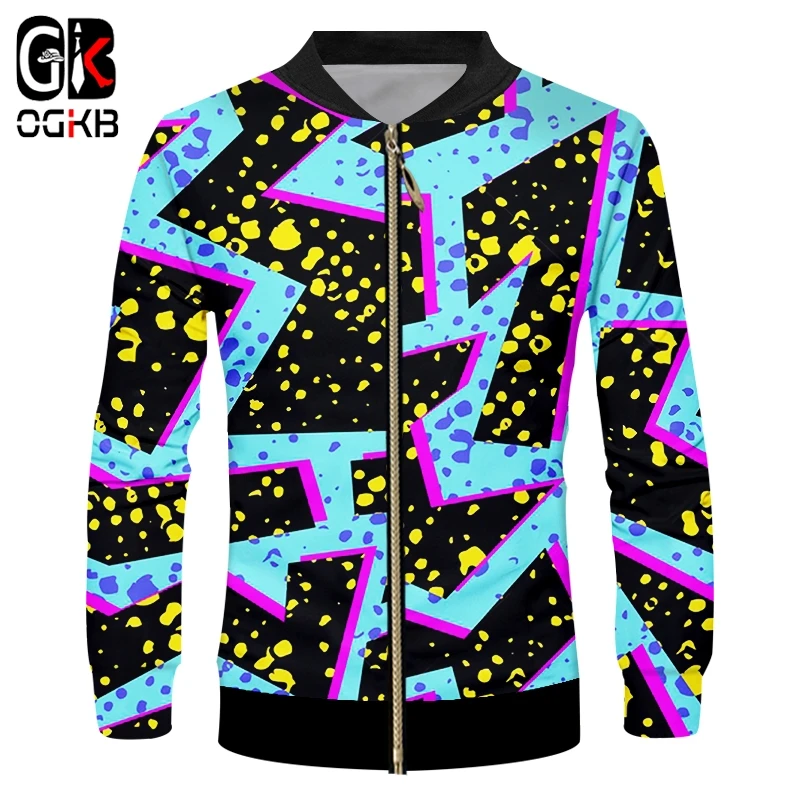 OGKB мужская повседневная куртка с длинным рукавом и стоячим воротником куртки на