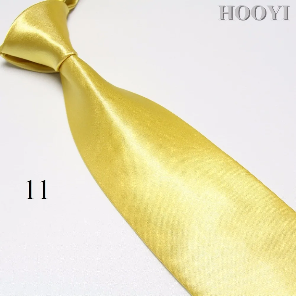 HOOYI модные однотонные мужские желтые золотые шейные Галстуки широкий галстук
