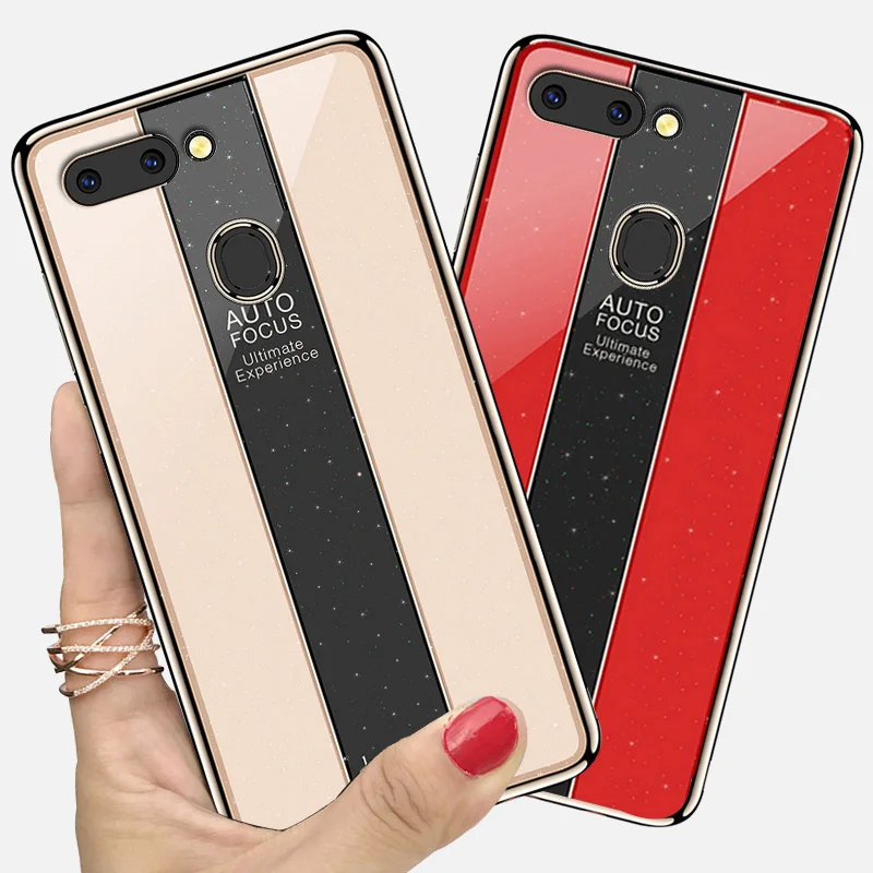 Чехол YonLinTan чехол для Oppo A5 A83 F9 Find X Hard Clear View роскошный из закаленного стекла