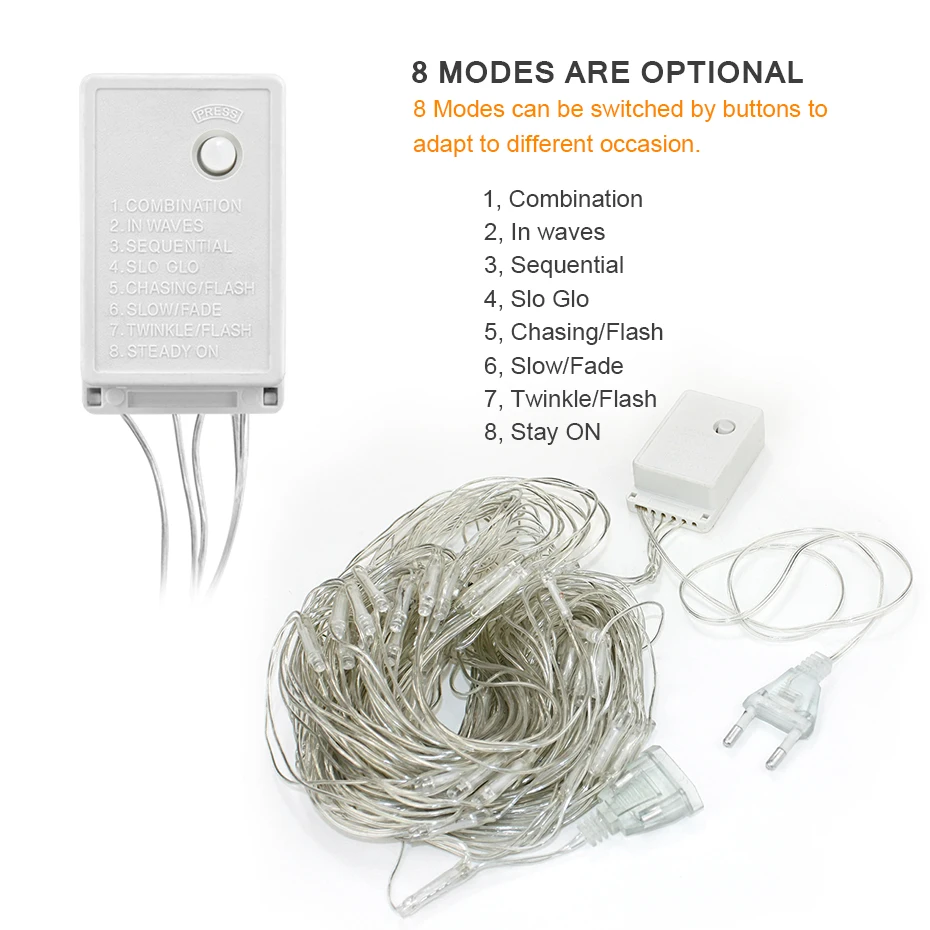 6*4 м 672 светодиодов сказочные огни 220 В 8 режимов светодиодная сетка гирлянда для