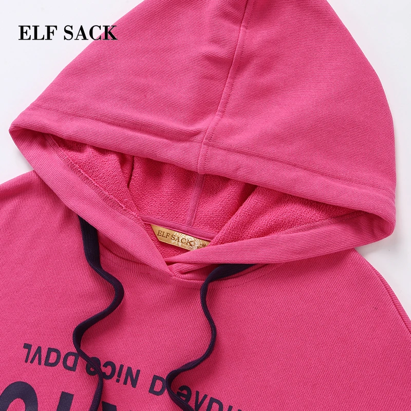 Женское платье с длинным рукавом ELF SACK хлопковое прямое до колена буквенным