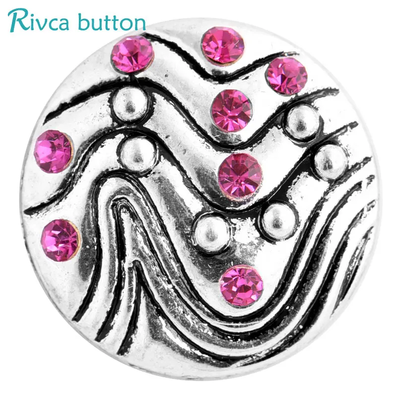 Rivca Snap Bracelets For Women 4 Colour Ancient Silver Plating 18mm Rhinestone Charm jewelry | Украшения и аксессуары