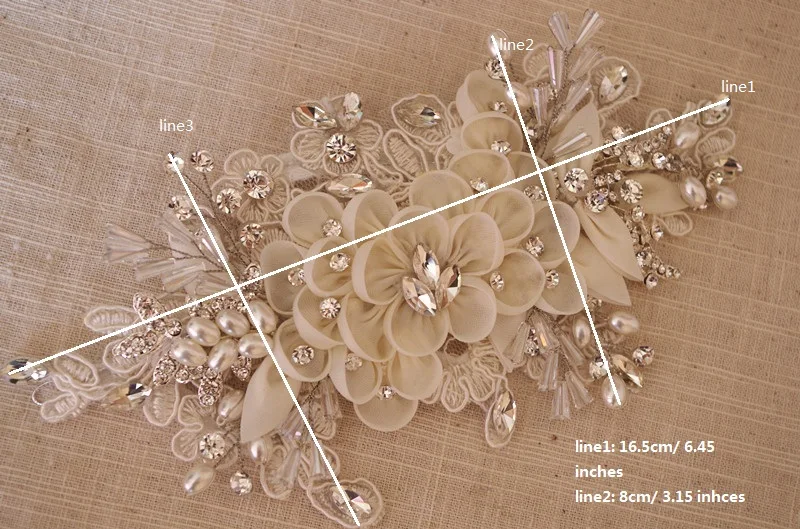Свадебные Стразы с аппликацией ручной работы цвета слоновой кости 3D цветок s и