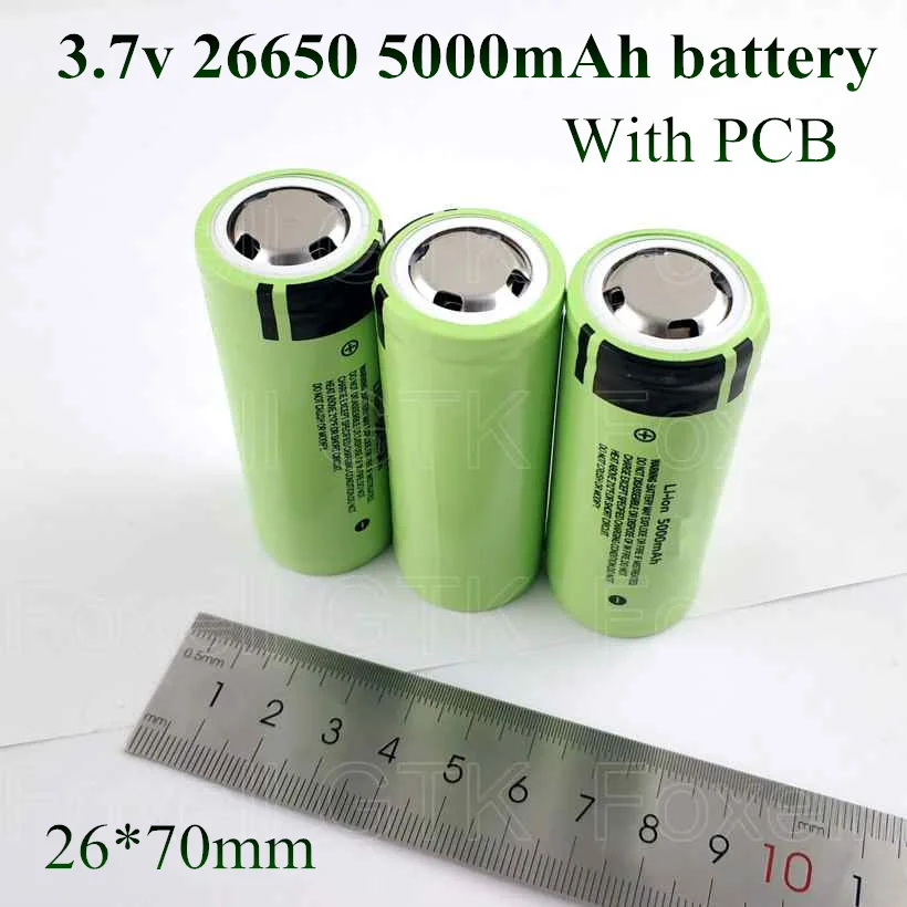 4 шт 3 7 v 26650 5000mah литий-ионный аккумулятор 5Ah accu pilas 26700 мощность защищенный с