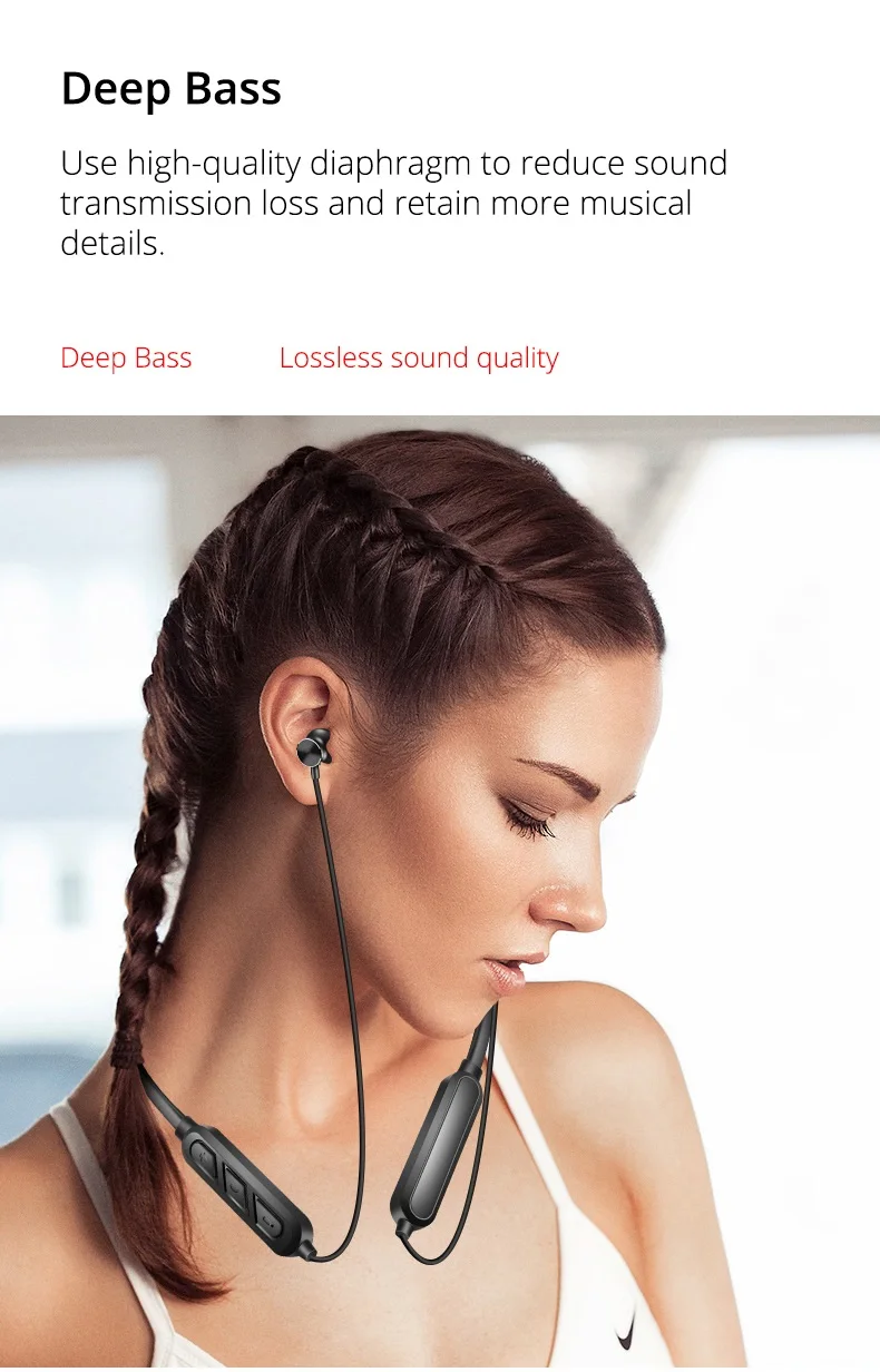 Беспроводные наушники EARDECO с большим аккумулятором, стереонаушники с Bluetooth, спортивные наушники с микрофоном, басовые наушники для телефона