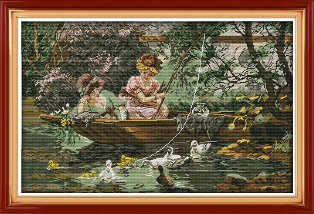 

Girlfriend cross stitch kit aida 14ct 11ct count printed canvas stitches embroidery DIY handmade needlework
