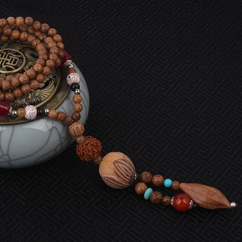 Выгравированное этническое ожерелье Бодхи Винтажные Ювелирные изделия из