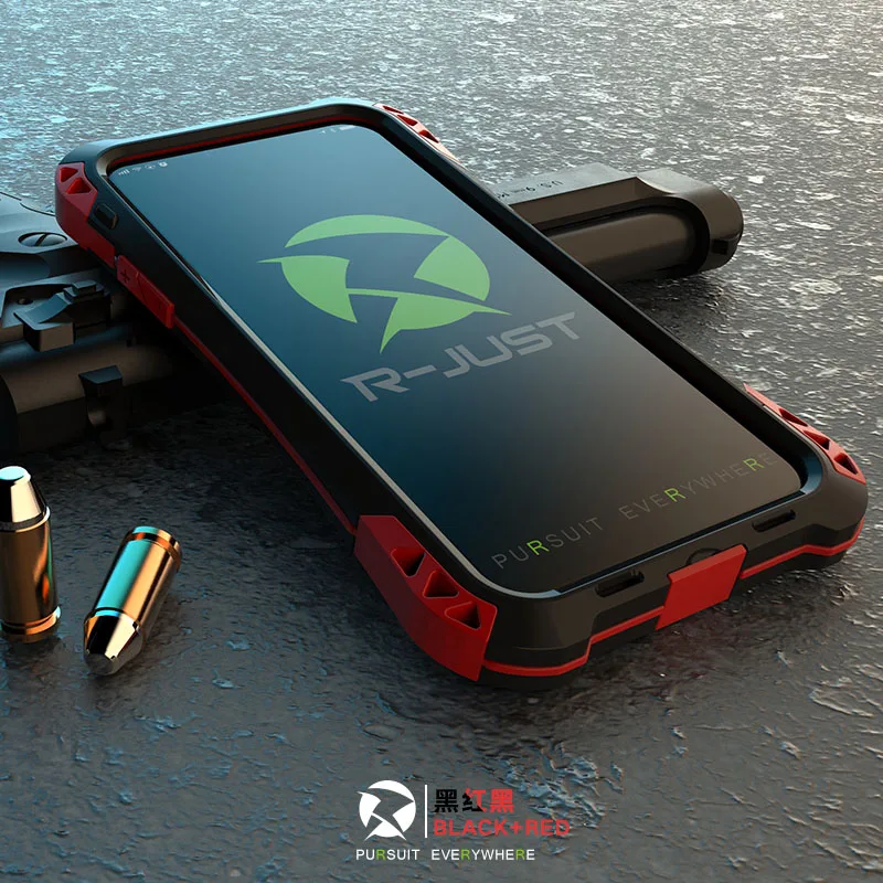 Для Apple iphone X XR XS MAX 7 8 6 6s Plus 5S SE чехол Doom Armor углеродное волокно Металл Gorilla закаленное стекло защитный чехол для телефона - Цвет: Красный
