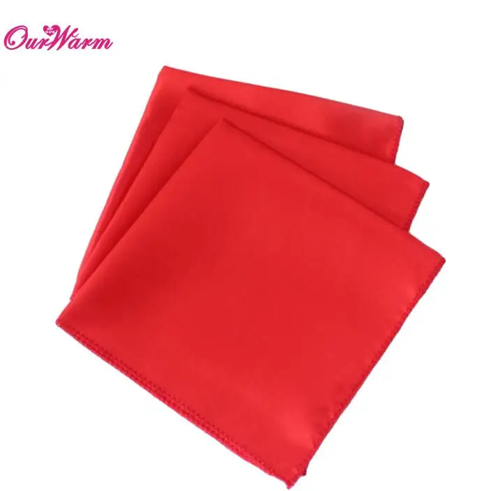 RED 100Pcs Wedding Table Napkins 12" Square Pocket Handkerchief Satin Table Dinner Napkins for Wedding Decoration Accessories - Цвет: RED