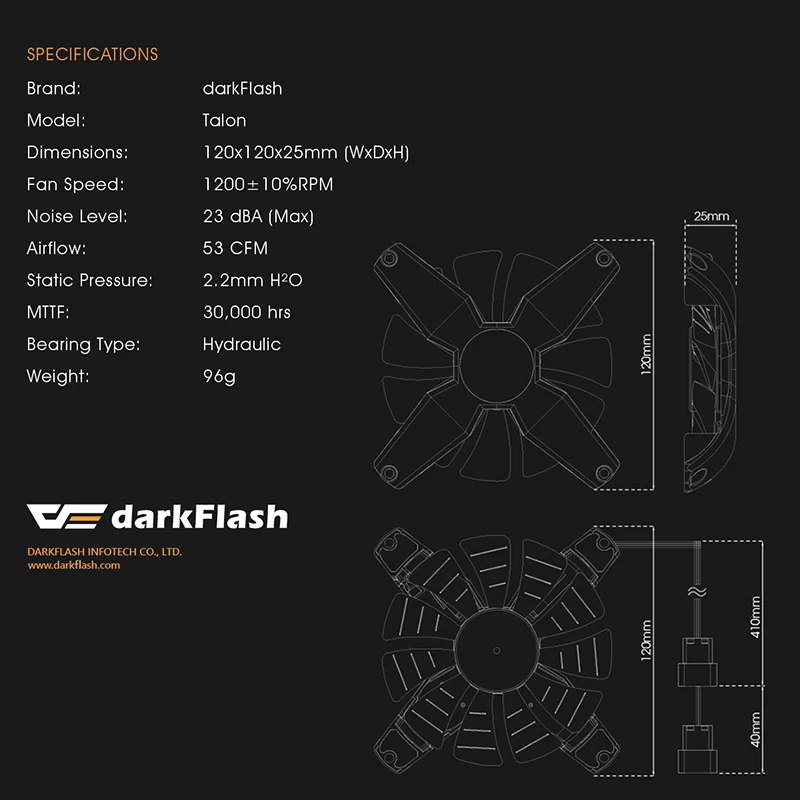 Вентилятор darkFlash Бескаркасный RGB для корпуса ПК 12 В 4 контакта | Компьютеры и офис