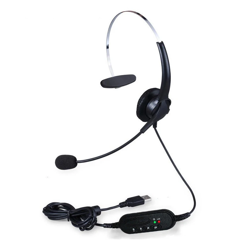 

USB Call Center Headset with Microphone for Computer Desktop USB Connection SKYPE earphone headphone