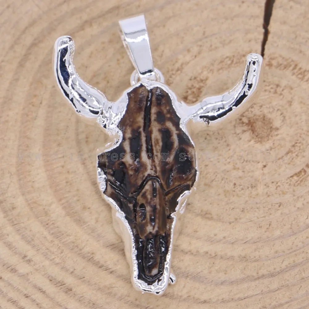 Кулон в виде головы буйвола полимерный рожковый кулон для бижутерии Аксессуары