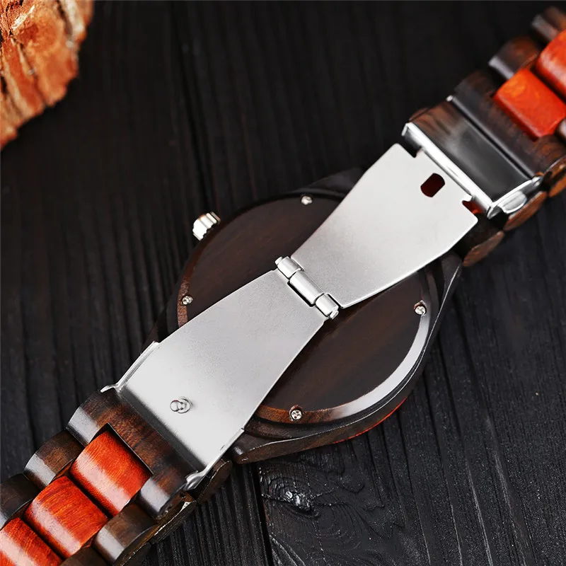 

YISUYA Luxury Creative Sport Nature Full Bamboo Wooden Handmade Analog Fashion Quartz WristWatch Casual Men Fold Clasp Gift