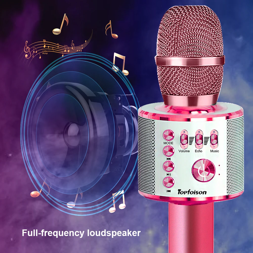 Wireless Microphone Accessories Professional Bluetooth Speaker Handheld Mike Karaoke Mic Music Player Singing Recorder KTV Home |