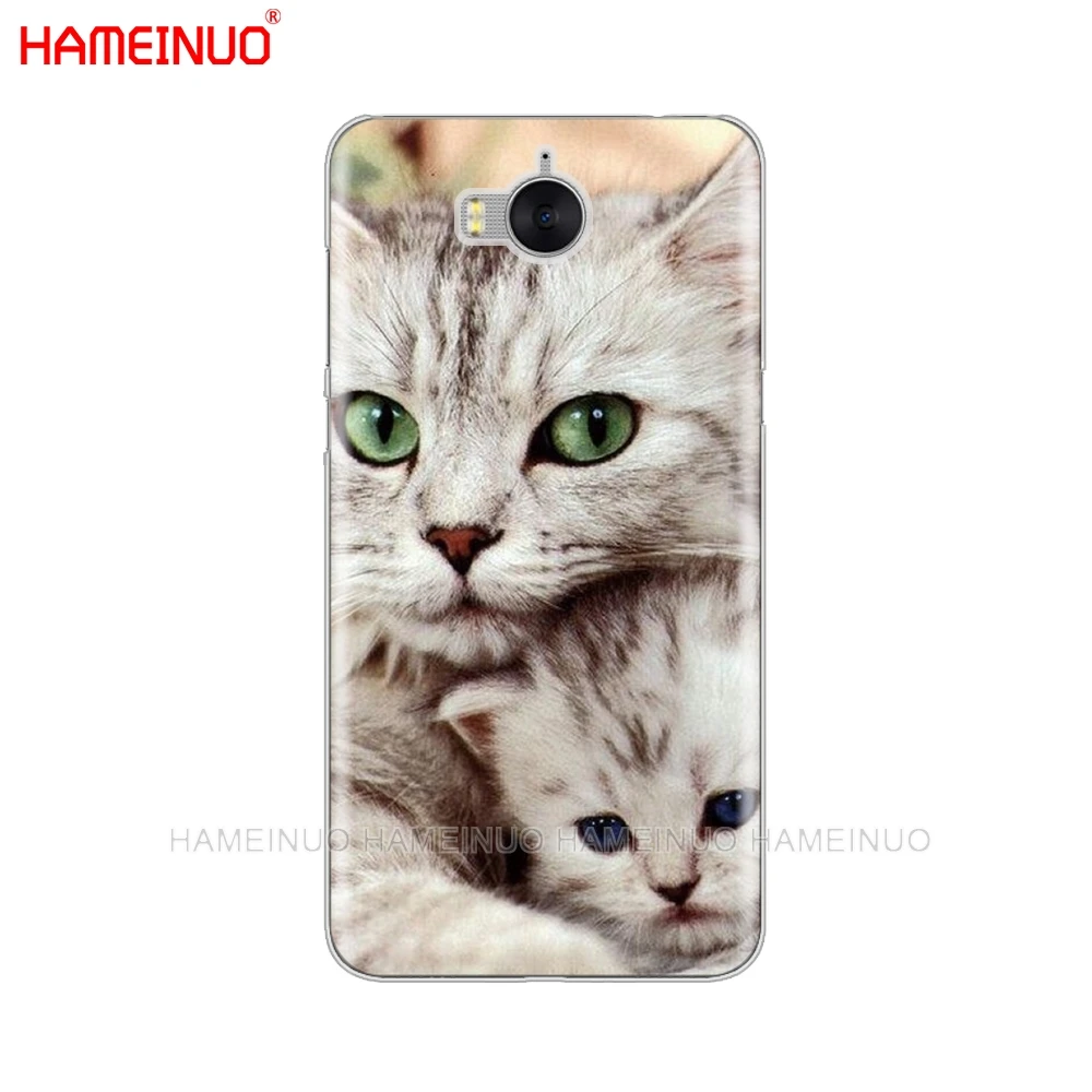HAMEINUO Чехол для мобильного телефона с милой кошкой и котом huawei honor 3C 4A 4X 4C 5X 6 7 8 Y3 Y5 Y6