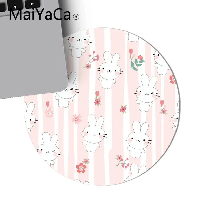 Maiyaca милый кролик шаблон DIY дизайн игровой с узором круглый коврик для мыши