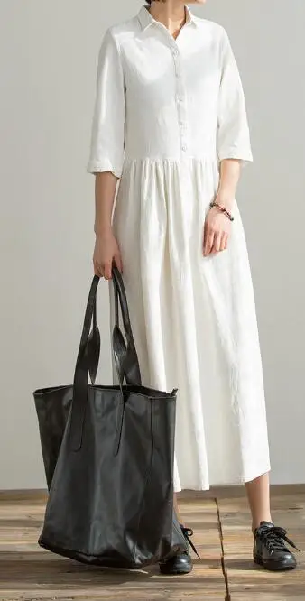 Белые летние платья женские из 100% льна весенние одежда|Женские платья| |