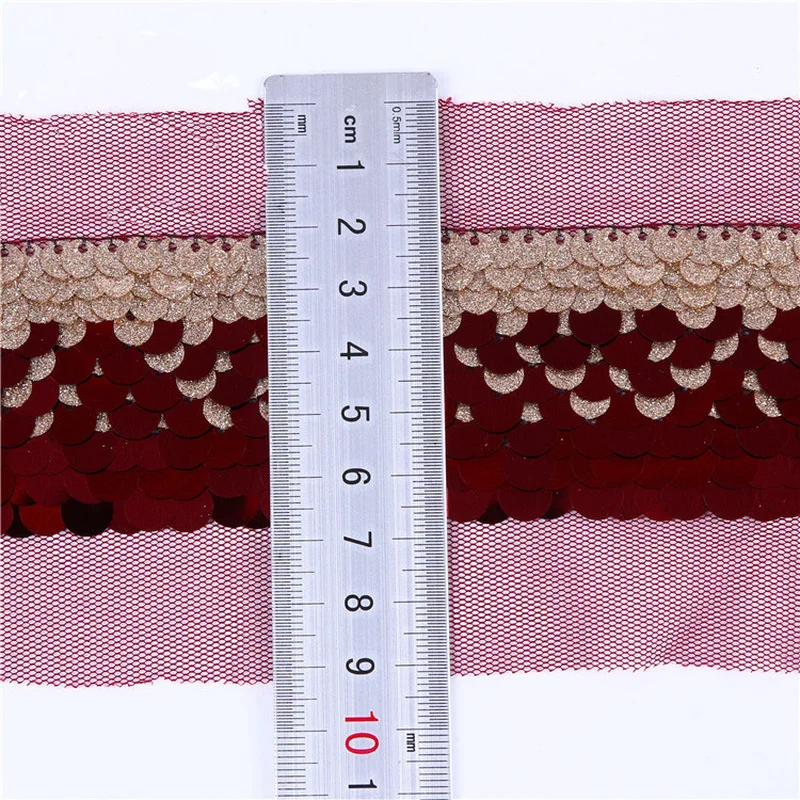 Meetee 5yards 9cm Sequins Embroidered Mesh Lace Webbing DIY Scarf Tablecloth Bag Clothing Home Decoration Craft Accessory BD425 | Дом и сад