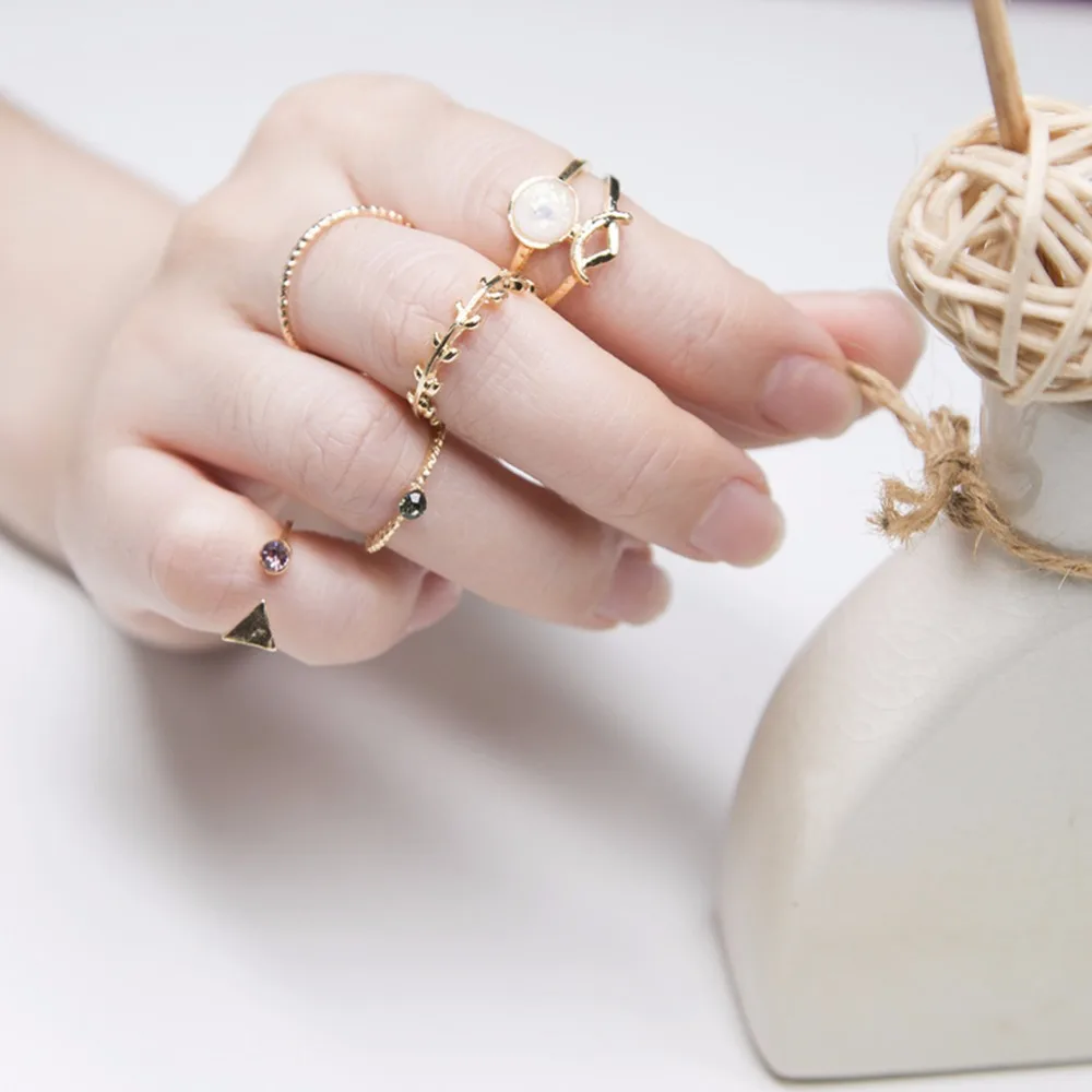 5 шт./компл. модный винтажный набор цыганских колец в богемном стиле