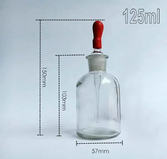 125 мл прозрачная стеклянная капельница лабораторная бутылка лабораторные