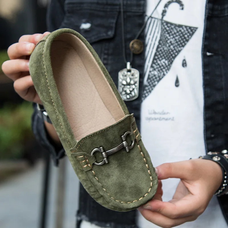 Children Genuine Leather Shoes for Boys Loafers Moccasins Girls Casual Slip-on Flats Autumn Sneakers Soft Bottom(Big/Little Kid) | Детская