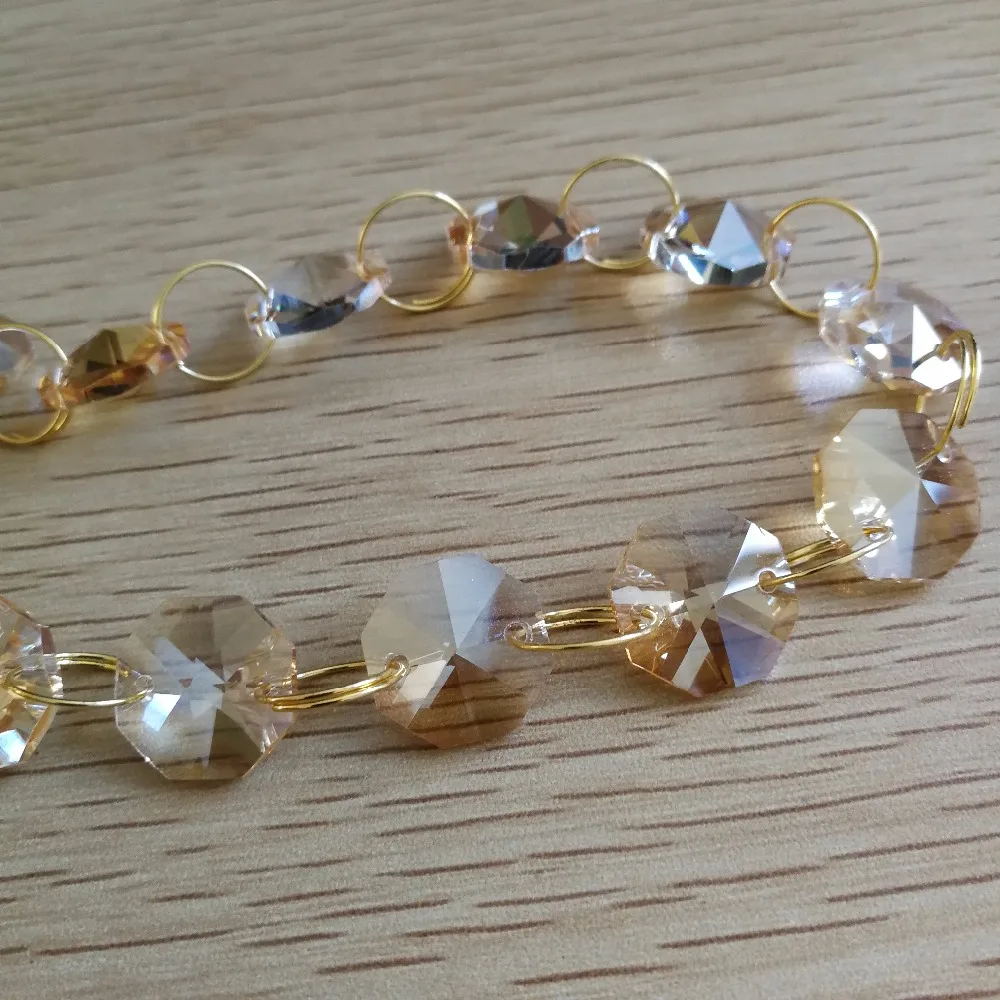 14 мм 5 метров Хрустальная гирлянда цвета шампанского для рождественских елок