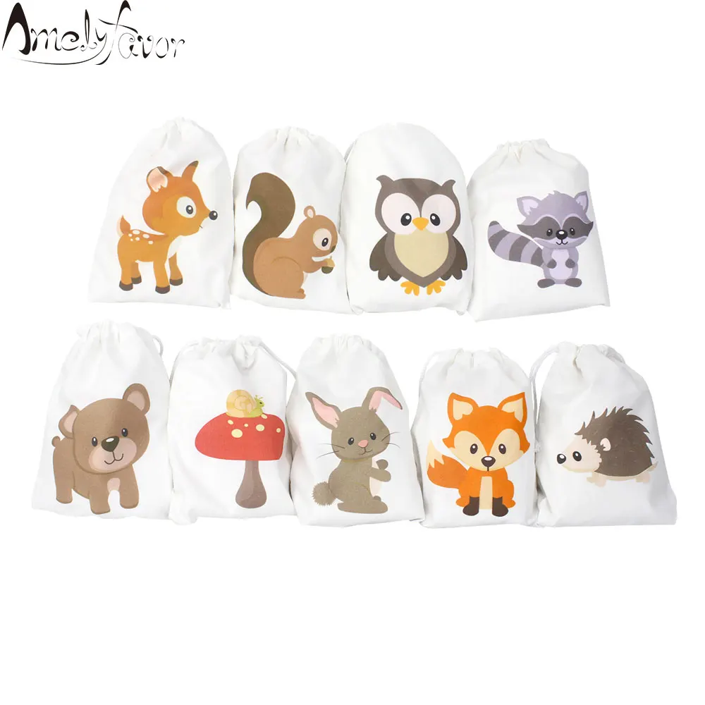 

Woodland Animals Theme Party Favor Bags Gift Bag Series 3 Animal Baby Shower Kids Birthday Party Container Decorations Supplies