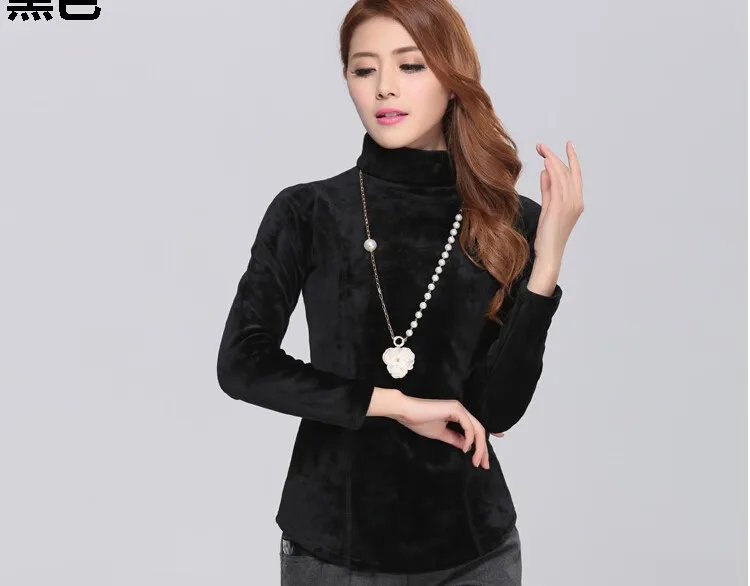 2017 Зима Новая мода женская зимняя футболка черепаха шеи длинный рукав большие