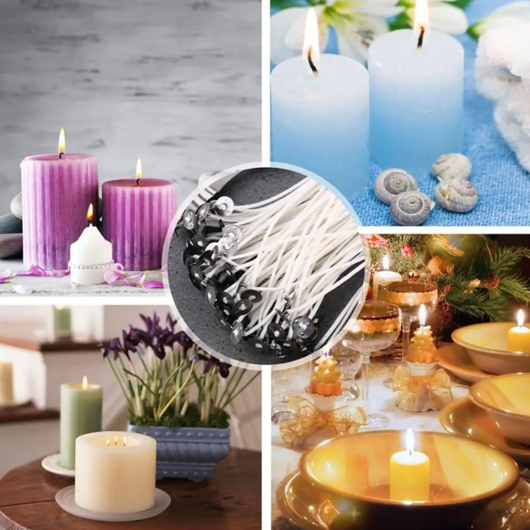 Бездымный Новый 10 см 3 аромат DIY Core Белый экологичный пакет фитиль 9 дюймов