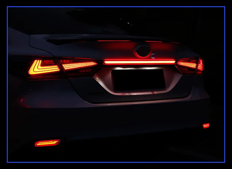 AKD Тюнинг автомобилей задние фонари для Toyota Camry гибридные задние фонари светодиодный DRL ходовые огни бампер огни заднего парковки