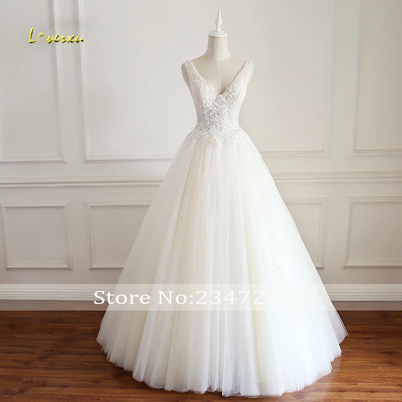Свадебное платье с открытой спиной Loverxu Robe De Mariee кружевные плиссированные платья