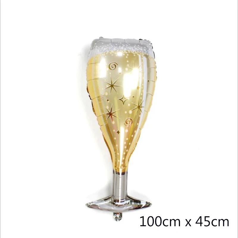 Big Gold Wine Cup Счастливого дня рождения, свадьбы, годовщины вечерние бокалы для виски винная бутылка чашка алюминиевый фольгированный надувной шар подарок - Цвет: Big Gold Wine Cup