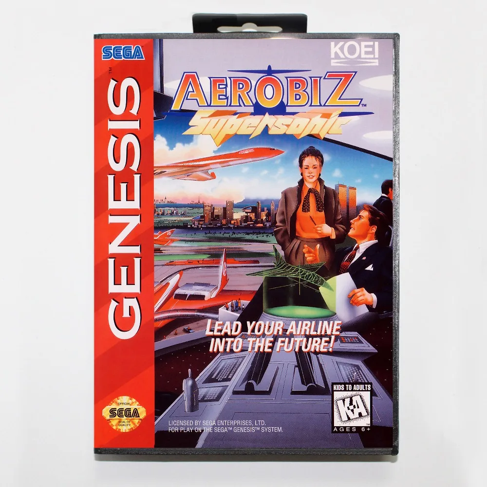 Новый 16 бит MD карточная игра aerobiz супер sonic с розничной коробкой для Sega бытие
