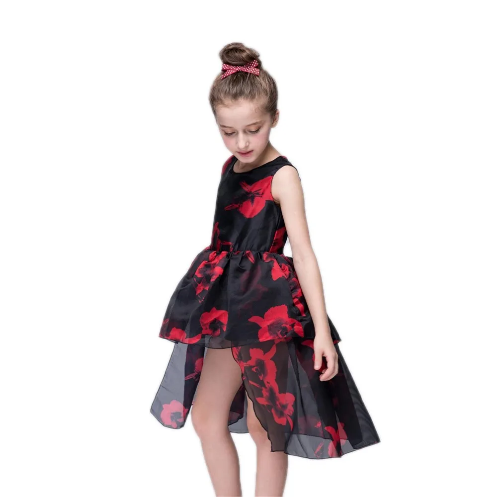 2017 Новое Лето Бальное платье Детское Платье Молнии Детские Платья Дети Цветов