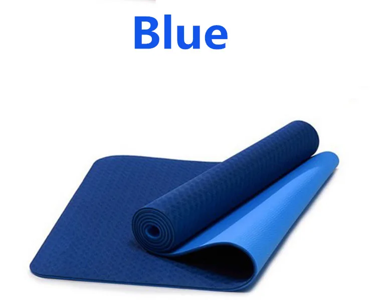 Коврик для йоги TPE нескользящий фитнеса тонкий тренажерного зала коврики