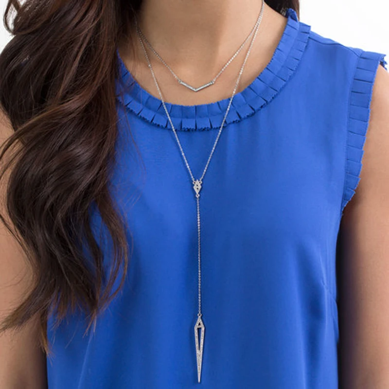 Многослойное длинное богемное модное ожерелье 2017 Ретро съемное хрустальное